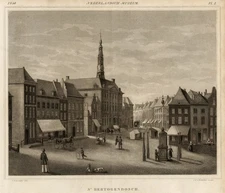 Antique Cityscapes Print-Marketsquare 's Hertogenbosch-Reckleben-Gostelie-1850