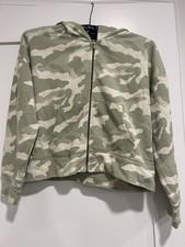 girls Old Navy full zip hooded camouflage sweatshirt large 10/12
