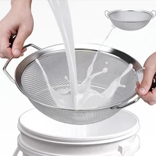 Fine Mesh Strainer 60 Mesh Stainless Steel Round Sifter Paint Bucket Filter Tool