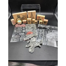 Wood Rubber Stamps Huge Lot Of Assorted Used Crafts Stamp/clear Stamps