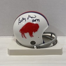 Billy Shaw Signed Buffalo Bills NFL Two Bar Mini Helmet HOF 99 Beckett COA