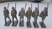 1930's Germany Lineol Elastolin WWII Marching Soldiers 40mm 6 pieces