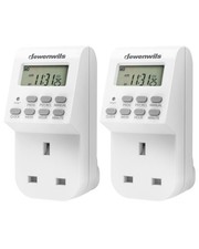 Digital Lamp Timer Socket Plug, 20 ON/Off Weekly Settings Electrical, 2 Pack
