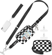Clip and Go Strap for Phone with Wallet Crossbody Phone Lanyard and Detachable C