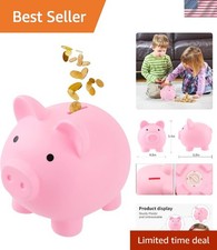 Unbreakable Piggy Bank - Large Pink Money Box Gift for Birthday Celebrations