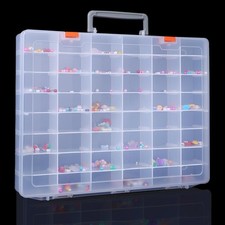 48Grids Clear Plastic Organizer Box Adjustable Dividers for Beads Jewelry Crafts