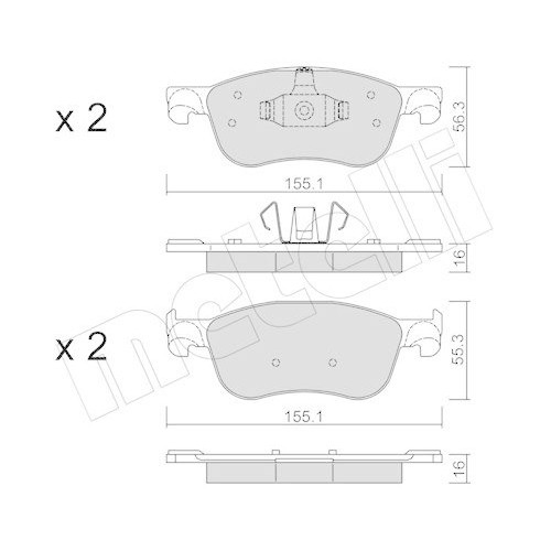 Plaquettes de frein Metelli Ford 22-1142-0 de remplacement d'origine