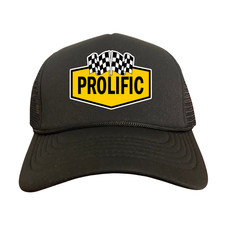 Prolific Checker Flag Black Trucker Hat Snapb...