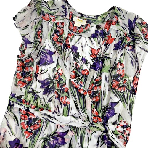 Maeve by Anthropologie Flora Maxi Wickelkleid V-Ausschnitt Gr. 12 Cottagecore Freizeit - Bild 7 von 9