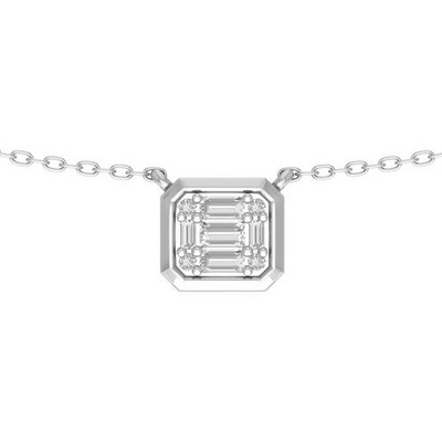 Labor gezüchteter Diamant Sterlingsilber Mode Anhänger 18'' Silber Kabel Kette