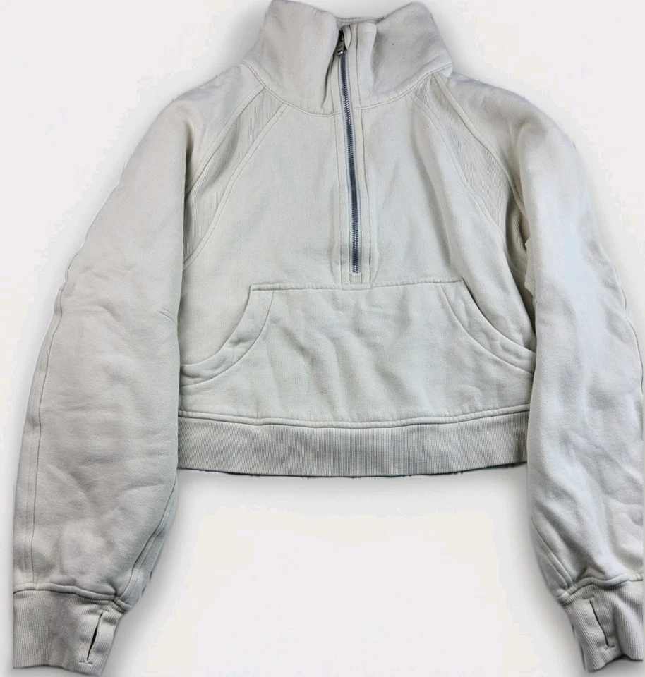 Lululemon Women’s 1/4 Zip Cropped Fleece Sweatshirt Size M/L - Image 3 of 4