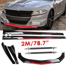 Front Bumper Lip Splitter Spoiler Glossy Black Red Body Kits For Dodge Charger Front Bumper Lip Splitter Spoiler Glossy Black Red Body Kits For Dodge Charger