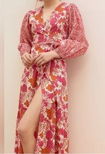 Anthropologie Flavia Wrap Maxi Dress by Carolina K Size Large New