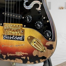 Custom ST Heavy Vintage SRV Electric Guitar Gold Parts Tremolo USA Shipment