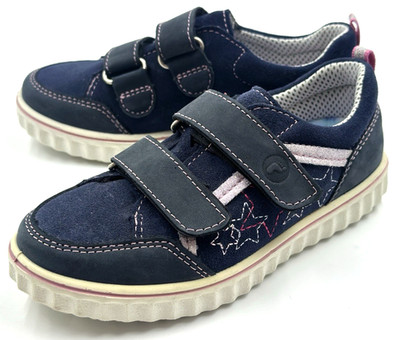 Ricosta JUNA Blau Gr. 27 Kinder Mädchen Leder Halbschuhe UVP: 84,95  (6776)