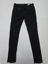 Men's Black Regular Preowned Slim Fit Denim Jeans Size 29.53 Inseam Button Fly