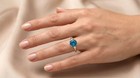 GENUINE  1.05 Ct BLUE ZIRCON & DIAMOND RING SOLID 10k GOLD -Free Appraisal — photo 5