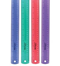 12 Pack - Westcott Finger Grip Ruler 12"-Assorted Colors - R403-12