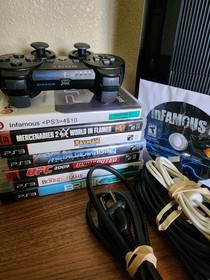 Sony PlayStation 3 Super Slim PS3 CECH-4001B Console Cords Controller WORKS!