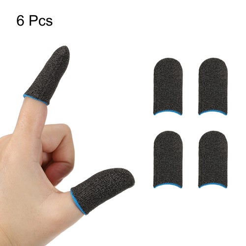 Mobile Doigt Manchon Doigt Pouce Noir/Bleu Anti-Transpiration pour Paquet de 6 - Photo 3 sur 6