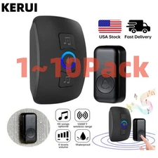 1/2/3/10PCS Wireless Doorbell Waterproof Plugin Receiver Adjustable Volume lot 