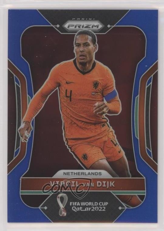 2022 Panini Prizm World Cup Qatar Blue Prizm 117/299 Virgil Van Dijk #163 0s9t
