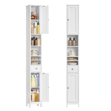 Tall Storage Cabinet, Slim Freestanding Floor Cabinet with Adjustable Shelves...