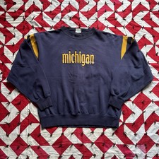 Vintage Michigan Wolverines Embroidered Crewneck Sweatshirt As Is READ