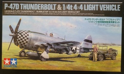 Tamiya 1/48 P-47D Thunderbolt & 1/4t 4x4 Light Vehicle # 25214
