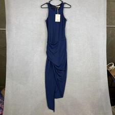 JY Fashion Dress Womens 6 Blue Drape Bodycon Slimming Stretch NEW