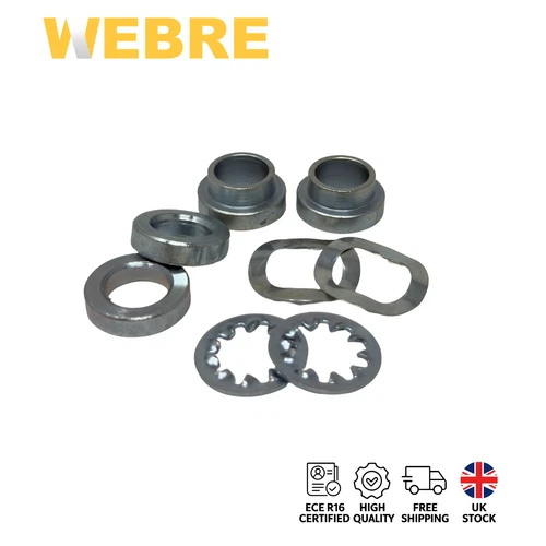 Classic Car Seat Belt Mounting Kit 7/16" Stepped Spacers Grip Wavy Washers