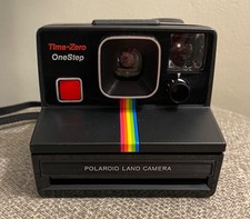 Polaroid Time-Zero OneStep Land Camera Vintage Rainbow Flash Bar Case Untested