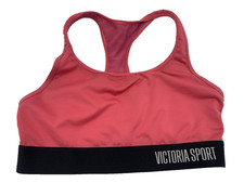 Victorias Secret Womens Sports Bra Sz S Peachy Pink Black Activewear Support