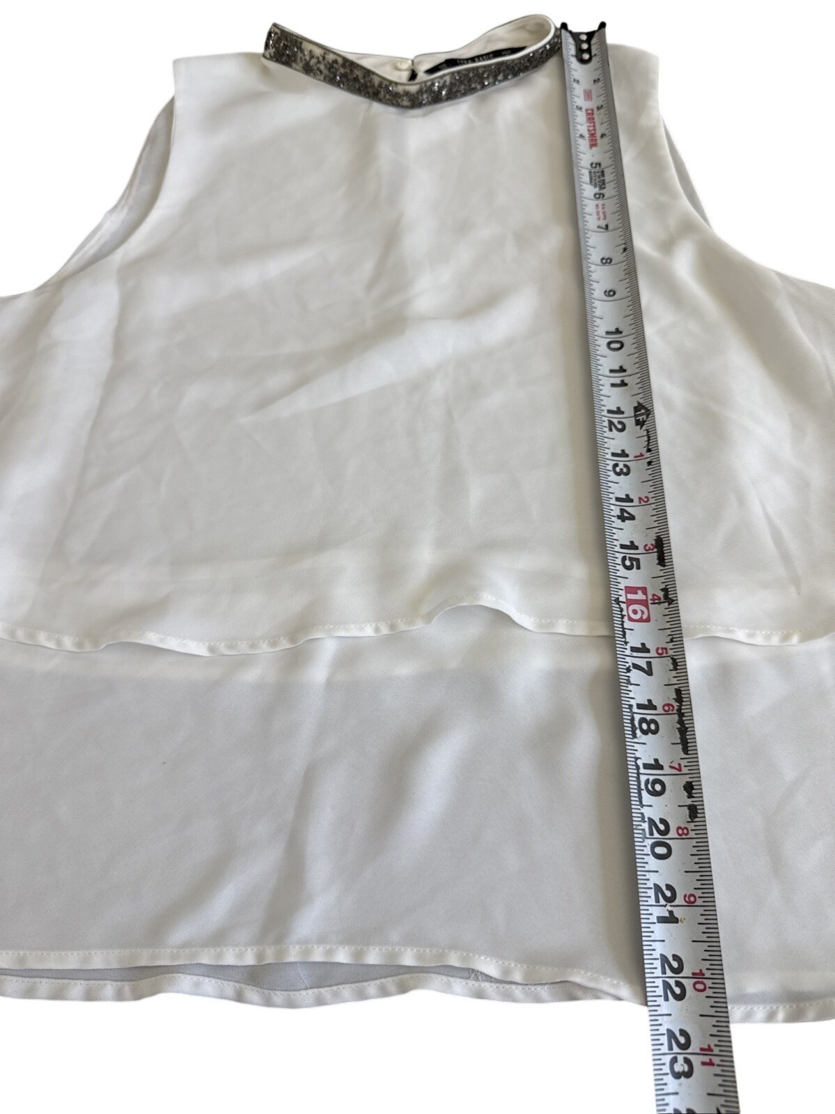 Zara Basic Collection White Layered Sleeveless Bl… - image 7