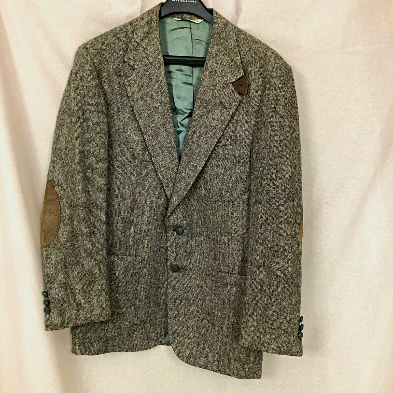 Stafford Men's Gray Herringbone Tweed Virgin Wool Sport Coat Blazer 40R image 1