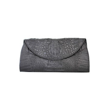 Black Genuine Crocodile Half Moon