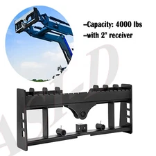 4000lb Skid Steer Pallet Fork Frame+ Receiver Hitch & Spear Sleeves for Kubota