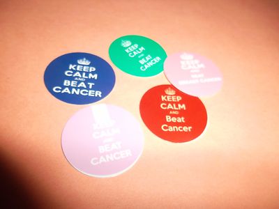 Pre Cut One Inch Bottle Cap Images Keep Calm Beat Cancer Free Shipping