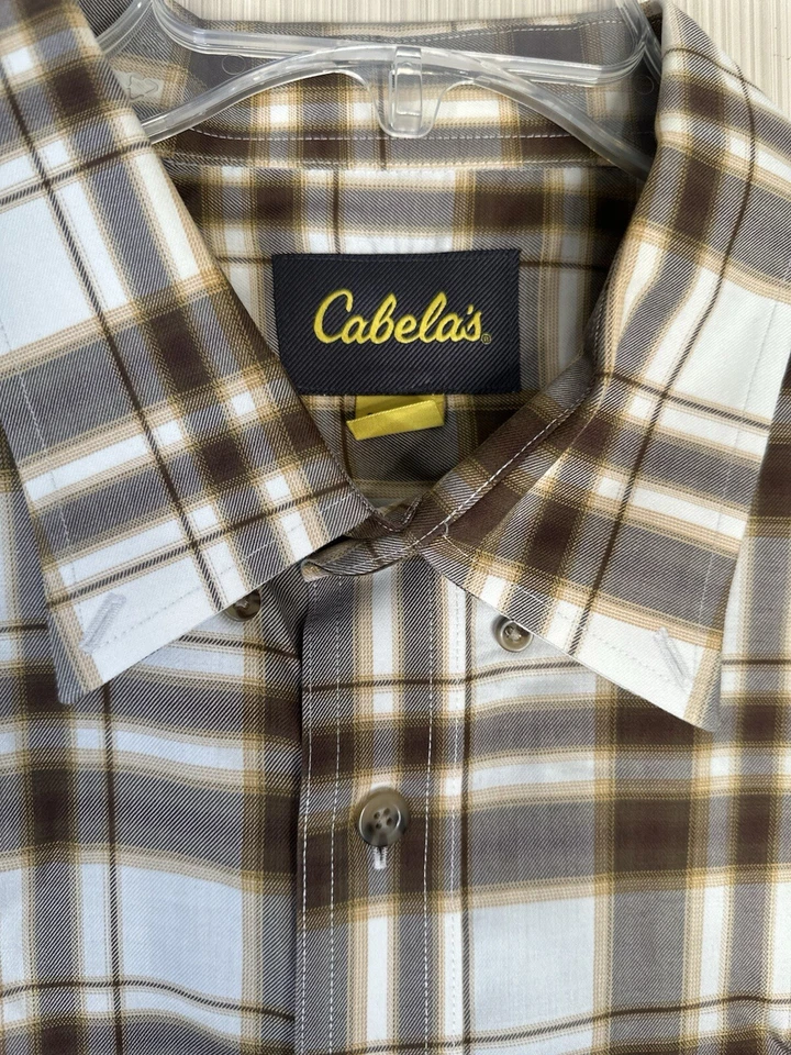 Cabela's size 2XL Men's Plaid Button- Down Wrinkle Dress Shirt Pocket - Image 4 of 4