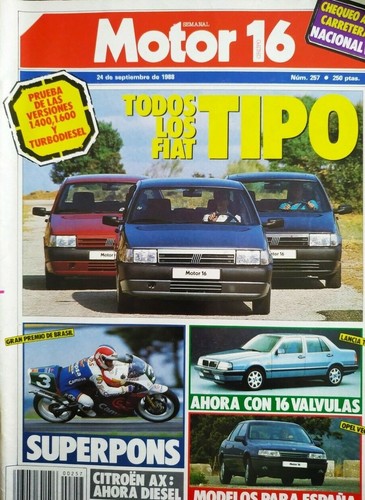 MOTOR 16 Nº 257 / FIAT TIPO-LANCIA THEMA-OPEL VECTRA-AX-LAMBORGHINI COUNTACH 25