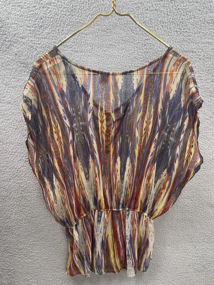 Needle and Thread Blouse Top Size Small Sheer Rainbow Colors - Image 3 of 4