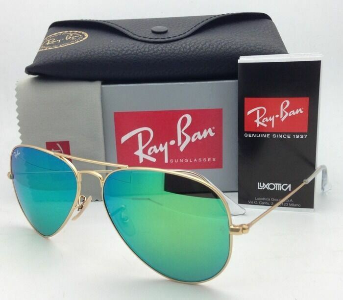 Ray-Ban Cockpit Aviator 112/19 Green Mirror 60mm Sunglasses + Case Cleaning Kit Ray-Ban Cockpit Aviator 112/19 Green Mirror 60mm Sunglasses  main image 2