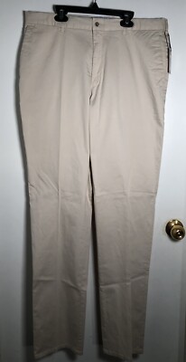 NWT Peter Millar Crown Soft Flat-Front Trouser Mens 36x35 Beige Chino Golf Adult