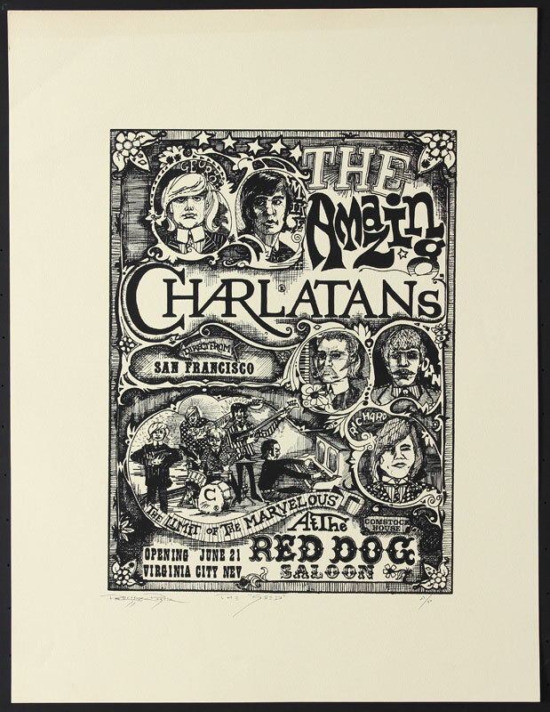 The Seed Charlatans Red Dog signed serigraph of 1st Psychedelic