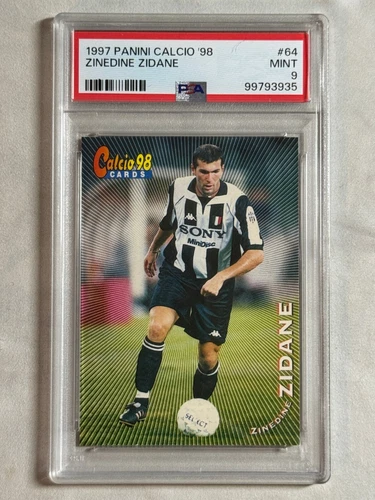 1997 Panini Calcio '98 Zinedine Zidane #64 Juventus PSA 9