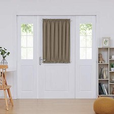 French Door Curtain - Room Darkening Thermal Insulated W54 x L40 Inch Khaki