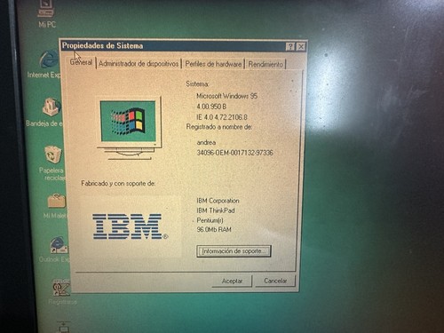 IBM Thinkpad 600 Laptop Windows 95 No power on AS-IS - Picture 16 of 20