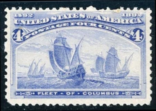 US Scott #233 Columbian Exposition 4¢ Ultramarine (1893) MH  ***FREE SHIP****