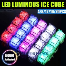 Luminous LED Ice Cubes Twinkling Party Home Wedding Drinks Decor Liquid Sensor