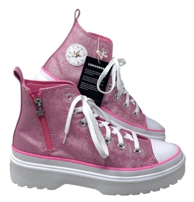 Converse Chuck Taylor Lugged Lift Pink Canvas High Sneaker Kids